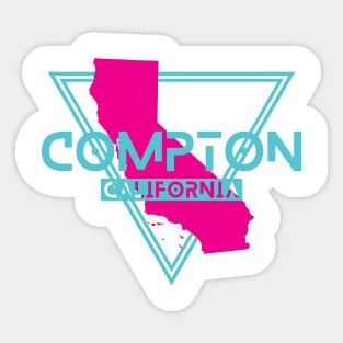 Compton California Retro Triangle CA Sticker